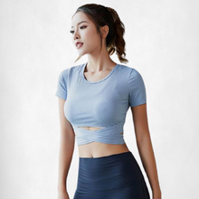 Load image into Gallery viewer, SERENE Blues Crossover High Waist Yoga Set
