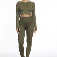 Load image into Gallery viewer, Namaste Olive Yoga Crop Top
