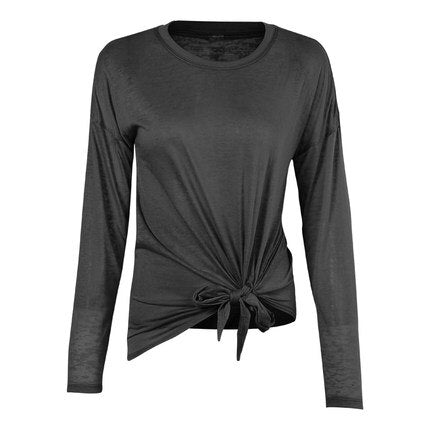 CretKoav New Bandage Sports T-shirt Female Long-Sleeve Loose Breathable Yoga Shirt Autumn Thin Style Running Fitness T Shirts